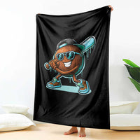 Coconut Baseball Player Throw Blanket Funny Baseball Drip Ice Cream Fruit Humor