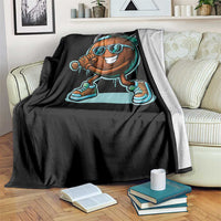 Coconut Baseball Player Throw Blanket Funny Baseball Drip Ice Cream Fruit Humor
