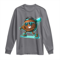 Coconut Baseball Player Long Sleeve Shirt Funny Baseball Drip Ice Cream Fruit Humor