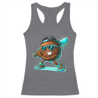 Coconut Baseball Player Racerback Tank Top Funny Baseball Drip Ice Cream Fruit Humor