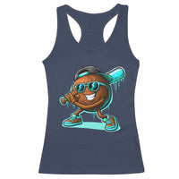 Coconut Baseball Player Racerback Tank Top Funny Baseball Drip Ice Cream Fruit Humor