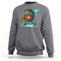 Coconut Baseball Player Sweatshirt Funny Baseball Drip Ice Cream Fruit Humor