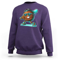 Coconut Baseball Player Sweatshirt Funny Baseball Drip Ice Cream Fruit Humor