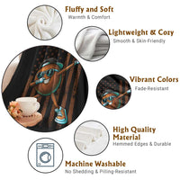 Dabbing Coconut Throw Blanket Retro American Flag Fruit Lover