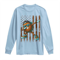 Dabbing Coconut Long Sleeve Shirt Retro American Flag Fruit Lover