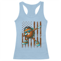 Dabbing Coconut Racerback Tank Top Retro American Flag Fruit Lover