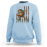 Dabbing Coconut Sweatshirt Retro American Flag Fruit Lover