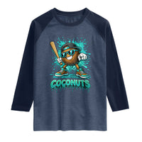 Baseball Coconut Raglan Shirt Funny Graffiti Splatter Sports