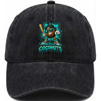 Baseball Coconut Washed Cotton Baseball Cap Funny Graffiti Splatter Sports