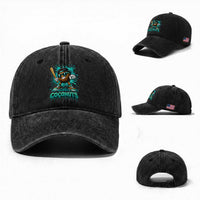 Baseball Coconut Washed Cotton Baseball Cap Funny Graffiti Splatter Sports