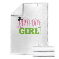 Birthday Girl Throw Blanket Witch Pink Green Toddler Baby 1st 2nd 3rd 4th 5th 6th 7th