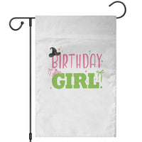 Birthday Girl Garden Flag Witch Pink Green Toddler Baby 1st 2nd 3rd 4th 5th 6th 7th