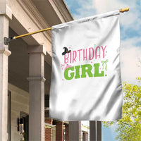 Birthday Girl Garden Flag Witch Pink Green Toddler Baby 1st 2nd 3rd 4th 5th 6th 7th