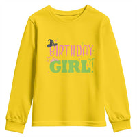Birthday Girl Youth Sweatshirt Witch Pink Green Toddler Baby 1st 2nd 3rd 4th 5th 6th 7th