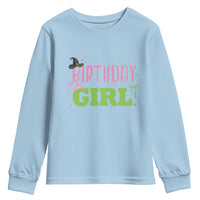 Birthday Girl Youth Sweatshirt Witch Pink Green Toddler Baby 1st 2nd 3rd 4th 5th 6th 7th