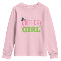 Birthday Girl Youth Sweatshirt Witch Pink Green Toddler Baby 1st 2nd 3rd 4th 5th 6th 7th