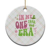 Baby Girl First Birthday Outfit Ceramic Ornament In My One Year Old Era Witch Pink Green