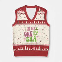 Baby Girl First Birthday Outfit V-Neck Knit Sweater Vest In My One Year Old Era Witch Pink Green