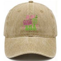 Baby Girl First Birthday Washed Cotton Baseball Cap In My One Year Old Era Witch Pink Green