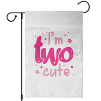 Two Birthday Girl Garden Flag Pink 2nd Bday Im Two Cute