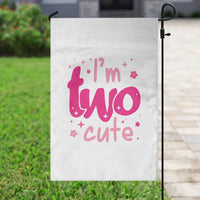 Two Birthday Girl Garden Flag Pink 2nd Bday Im Two Cute