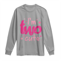 Two Birthday Girl Long Sleeve Shirt Pink 2nd Bday Im Two Cute