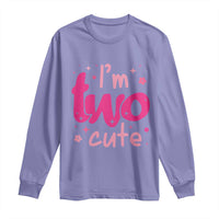 Two Birthday Girl Long Sleeve Shirt Pink 2nd Bday Im Two Cute