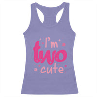 Two Birthday Girl Racerback Tank Top Pink 2nd Bday Im Two Cute