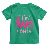 Two Birthday Girl Toddler T Shirt Pink 2nd Bday Im Two Cute