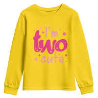 Two Birthday Girl Youth Sweatshirt Pink 2nd Bday Im Two Cute