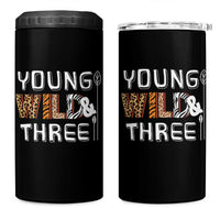 3rd Birthday 4 in 1 Can Cooler Tumbler Young Wild And Three Safari Zoo Party