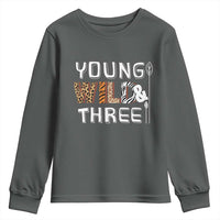3rd Birthday Youth Sweatshirt Young Wild And Three Safari Zoo Party