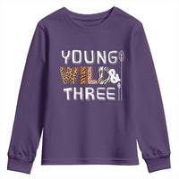 3rd Birthday Youth Sweatshirt Young Wild And Three Safari Zoo Party