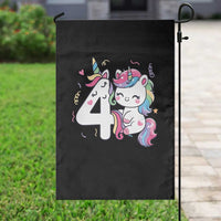 Unicorn 4th Birthday Garden Flag 4 Years Old Birthday Outfit