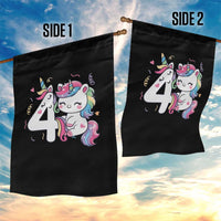 Unicorn 4th Birthday Garden Flag 4 Years Old Birthday Outfit