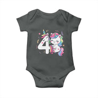 Unicorn 4th Birthday Baby Onesie 4 Years Old Birthday Outfit
