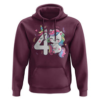 Unicorn 4th Birthday Hoodie 4 Years Old Birthday Outfit