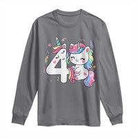 Unicorn 4th Birthday Long Sleeve Shirt 4 Years Old Birthday Outfit