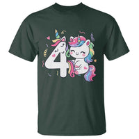 Unicorn 4th Birthday T Shirt 4 Years Old Birthday Outfit
