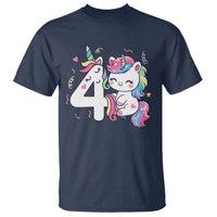 Unicorn 4th Birthday T Shirt 4 Years Old Birthday Outfit