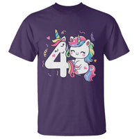 Unicorn 4th Birthday T Shirt 4 Years Old Birthday Outfit