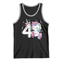Unicorn 4th Birthday Tank Top 4 Years Old Birthday Outfit