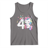Unicorn 4th Birthday Tank Top 4 Years Old Birthday Outfit