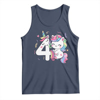 Unicorn 4th Birthday Tank Top 4 Years Old Birthday Outfit