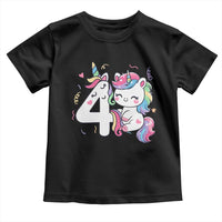 Unicorn 4th Birthday Toddler T Shirt 4 Years Old Birthday Outfit