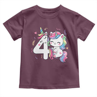 Unicorn 4th Birthday Toddler T Shirt 4 Years Old Birthday Outfit