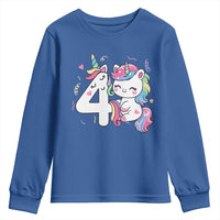 Unicorn 4th Birthday Youth Sweatshirt 4 Years Old Birthday Outfit