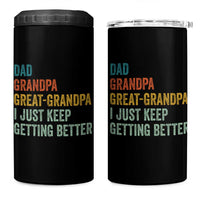Funny Dad Great Grandpa 4 in 1 Can Cooler Tumbler Retro Fathers Day