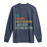 Funny Dad Great Grandpa Long Sleeve Shirt Retro Fathers Day
