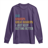 Funny Dad Great Grandpa Long Sleeve Shirt Retro Fathers Day